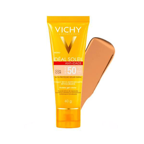 Imagem do produto Protetor Solar Facial Vichy Idéal Soleil Anti-Idade Com Cor FPS50 40G