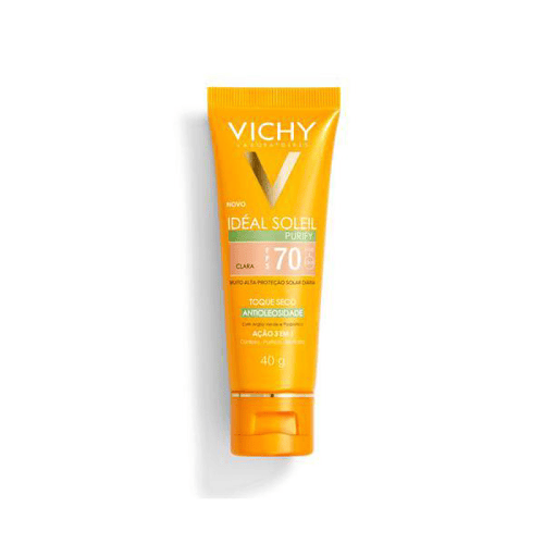 Imagem do produto Protetor Solar Facial Antioleosidade Vichy Idéal Soleil Purify Cor Clara FPS70 40G