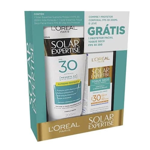 Imagem do produto Protetor Solar L'oréal Solar Expertise Supreme Protect 4 Fps 30 Loção 200Ml E Ganhe Solar Expertise Facial Toque Seco 25G