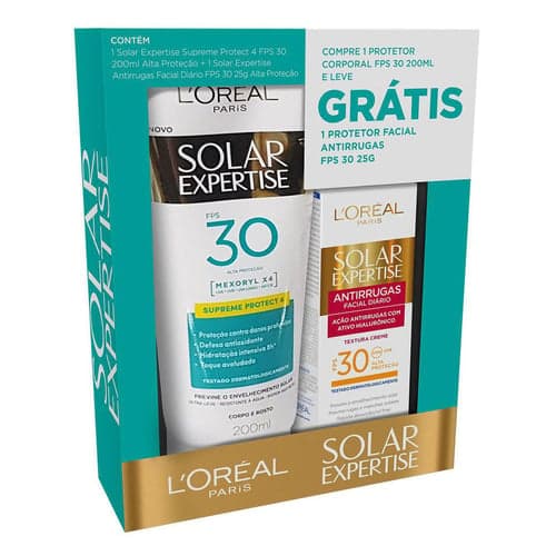 Imagem do produto Protetor Solar L'oréal Solar Expertise Supreme Protect Fps 30 Loção 200Ml E Ganhe Solar Expertise Facial Antirrugas 25G
