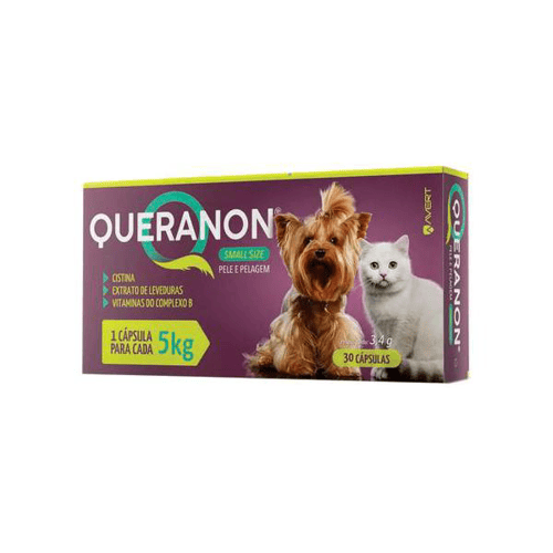 Imagem do produto Queranon Small Size Para Cães E Gatos Uso Veterinário 30 Cápsulas