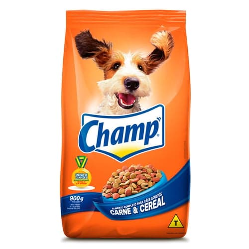 Ração Para Cães Champ Adultos Sabor Carne E Cereal 900G