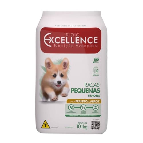 Imagem do produto Ração Para Cães Filhotes Dog Excellence Raças Pequenas Sabor Frango E Arroz 10,1Kg