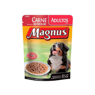Imagem do produto Ração Para Cães Magnus Adulto Sabor Carne Ao Molho Sachê 85G