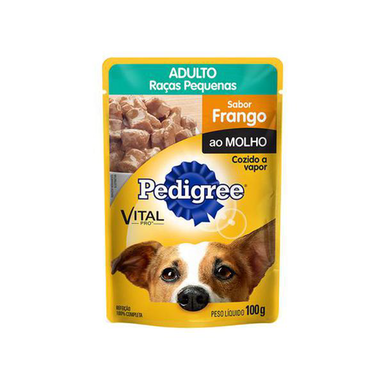 Imagem do produto Ração Para Cães Pedigree Vital Pro Adultos Raças Pequenas Sabor Frango Ao Molho Sachê 100G