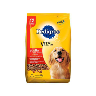 Imagem do produto Ração Para Cães Pedigree Vital Pro Adultos Sabor Carne, Frango E Cereais 18Kg