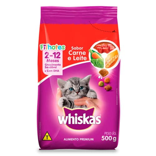 Imagem do produto Ração Para Gato Whiskas Filhote Carne E Leite Ração Para Gato Whiskas Filhote Gatito Carne E Leite 500G