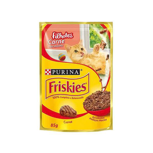 Imagem do produto Ração Para Gatos Friskies Filhotes Sachê Sabor Carne Ao Molho Com 85G