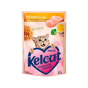 Imagem do produto Ração Para Gatos Kelcat Frango Com Brócolis E Linhaça Sachê 85G