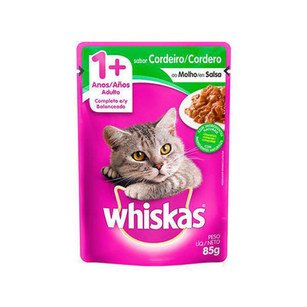 Imagem do produto Ração Para Gatos Whiskas Adulto 1+ Anos Sachê Sabor Cordeiro Ao Molho Com 85G