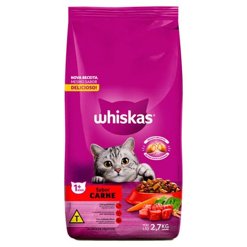 Imagem do produto Ração Para Gatos Whiskas Adultos Sabor Carne 2,7Kg