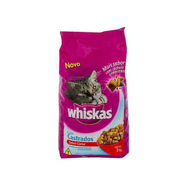 Imagem do produto Ração Para Gatos Whiskas Gatos Castrados Sabor Carne Com 3Kg
