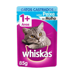 Imagem do produto Ração Para Gatos Whiskas Para Gatos Castrados Sabor Peixe 85G
