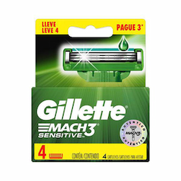 Refil Gillette Mach3 Sensitive Leve 4 Pague 3