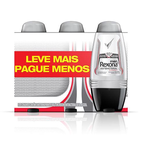 Imagem do produto Rexona Desodorante Roll On Men Antibacteriano 50 Ml Preco Especial