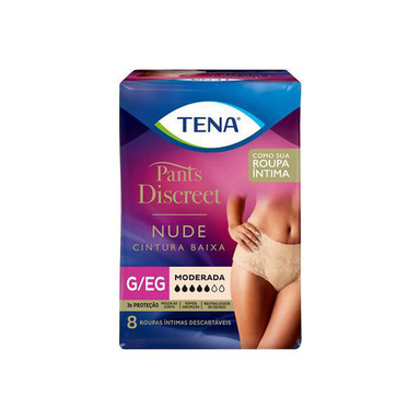 Imagem do produto Roupa Íntima Descartável Tena Pants Discreet Nude Tamanho G/Eg Com 8 Unidades