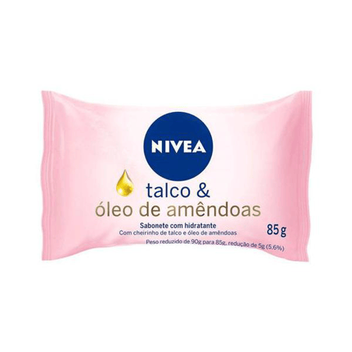 Sabonete Barra Nivea Com Hidratante Talco & Óleo De Amêndoas 85G