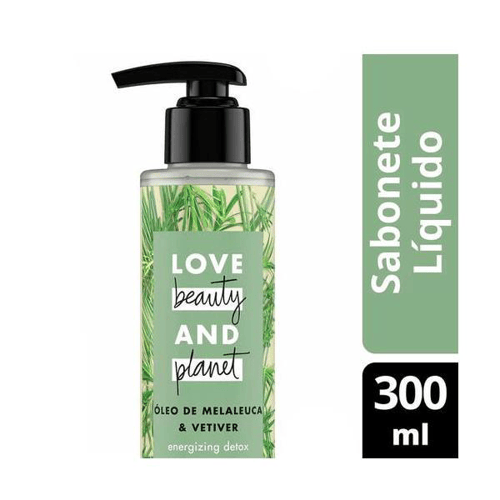 Sabonete Líquido Mãos E Corpo Energizing Detox Oleo De Melaleuca & Vetiver Love, Beauty And Planet 300Ml