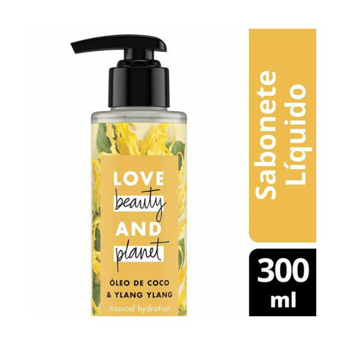 Imagem do produto Sabonete Líquido Mãos E Corpo Tropical Hydration Óleo De Coco & Ylang Ylang Love, Beauty And Planet 300Ml