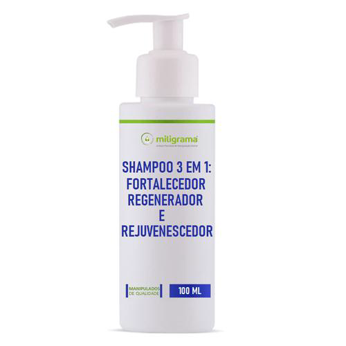 Imagem do produto Shampoo 3 Em 1: Fortalecedor, Regenerador E Rejuvenescedor 100Ml