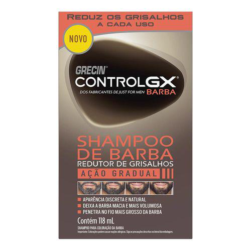 Shampoo Para Barba Grecin Control Gx Redutor De Grisalho 118Ml