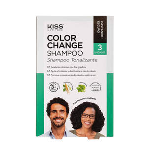 Imagem do produto Shampoo Tonalizante Kiss New York Color Change Castanho Escuro 3 Unidades 3 Unidades