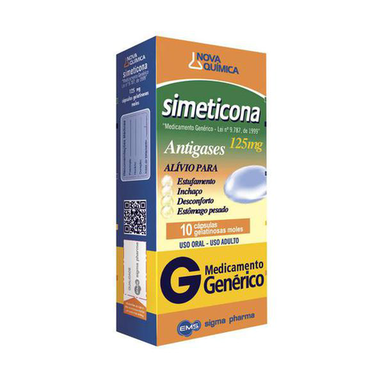 Imagem do produto Simeticona 125Mg C 10 Cápsulas Gelatinosas Moles Nova Cód. - Nova Química Genérico