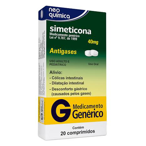 Imagem do produto Simeticona - 40Mg 20 Comprimidos Neo Química Genérico