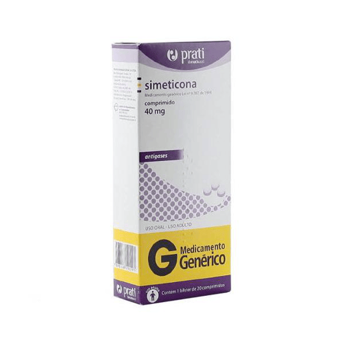 Imagem do produto Simeticona - 40Mg G Prati 20 Comprimidos Prati Donaduzzi Genérico