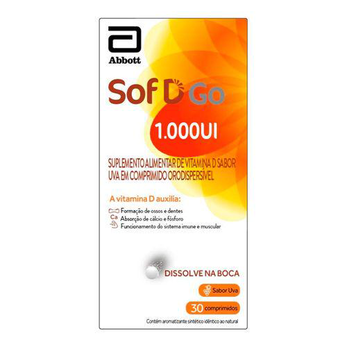 Imagem do produto Sof D Go Vitamina D3 1000Ui 30 Comprimidos Orodispersíveis
