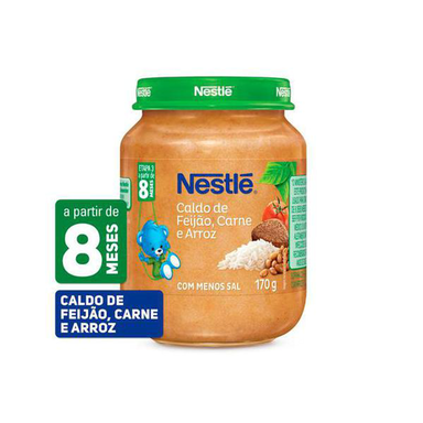 Imagem do produto Sopinha - De Caldo De Feijão, Carne E Arroz 170G Nestle Infantil Etapa 3