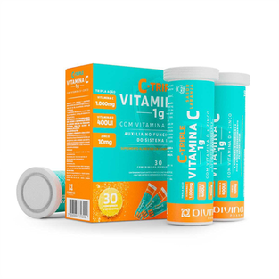 Imagem do produto Suplemento Alimentar Ctriple Vitamina C + D Zinco Com 30 Comprimidos Efervescentes Divina Sundown