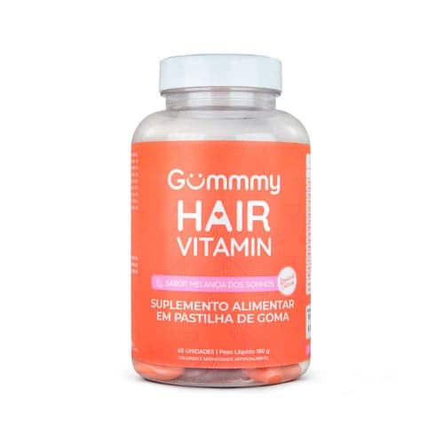 Imagem do produto Suplemento Alimentar Gummy Hair Vitamin Melancia Dos Sonhos Com 60 Gomas Unidades
