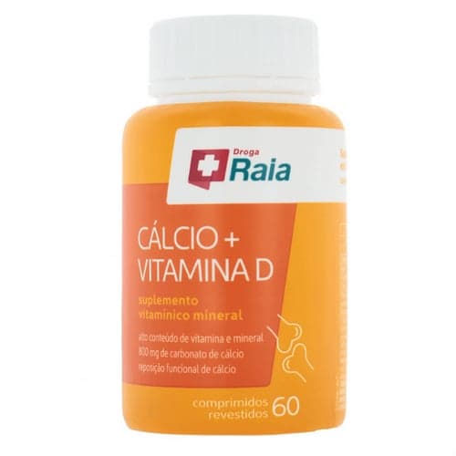 Imagem do produto Suplemento Vitamínico Raia Cálcio + Vitamina D 60 Comprimidos