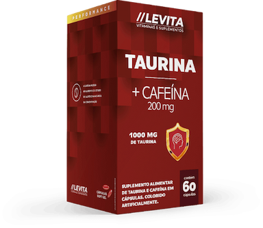 Taurina 1000Mg + Cafeína 200Mg C/60 Caps | Levita Vitaminas E Suplementos