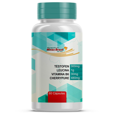 Imagem do produto Testofen 300Mg Leucina 1G Vitamina B6 30Mg Cherrypure 480Mg 60 Cápsulas