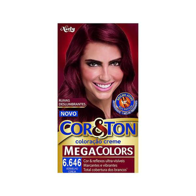Imagem do produto Tintura Cor E Ton Mega Colors 6.646 Vermelho Cereja 50G
