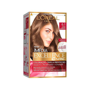 Imagem do produto Tintura Creme Imédia Excellence L'oréal Louro Escuro Acinzentado 6.1 Kit + Oferta