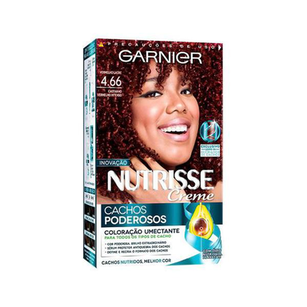 Imagem do produto Tintura Creme Nutrisse Cachos Poderosos Garnier Vermelho Lacre 4.66 Kit