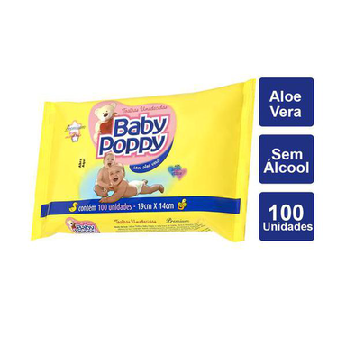 Imagem do produto Lenço Umedecido Baby Poppy Classic 100 Unidades 100 Unidades