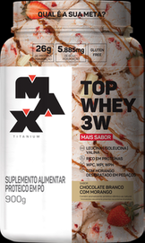 Imagem do produto Top Whey 3W Max Titanium Gourmet Sabor Chocolate Branco Com Morango 900G