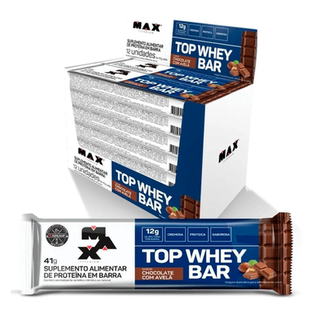 Imagem do produto Top Whey Bar 12 Unidades Max Titanium Chocolate Com Avela