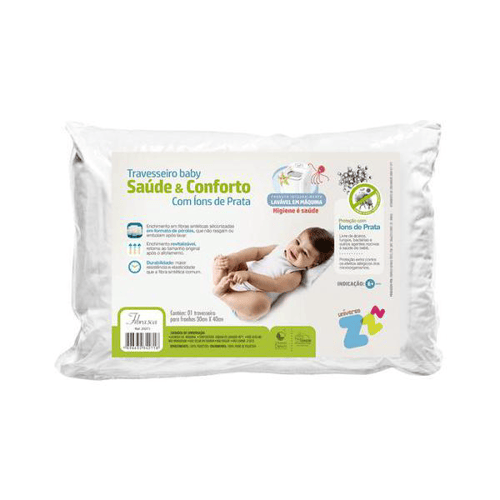 Imagem do produto Travesseiro Baby Com Ions De Prata, 30X40cm, Z4271 Fibrasca