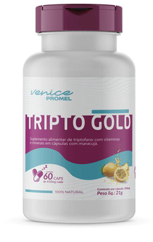 Imagem do produto Tripto Gold Triptofano+Vitaminas E Minerais+Maracujá 60Caps 500Mg Venice Promel