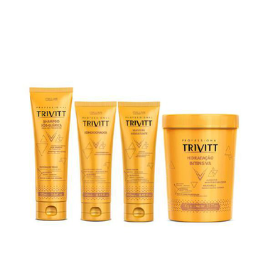 Trivitt Shampoo Pos 280Ml Condicionador 250Ml Leave In 250Ml E Hidratação Intensiva 1Kg