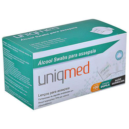 Imagem do produto Uniqmed Swabs C/100Un Lenços Para Assepsia C/Álcool A 70%