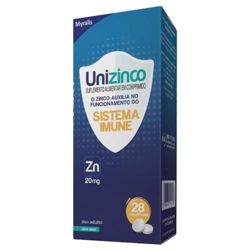 Imagem do produto Unizinco 20Mg 28 Comprimidos