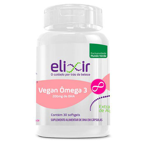 Imagem do produto Vegan Omega 3 Elixir 220Mg Dha 30Caps Puravida