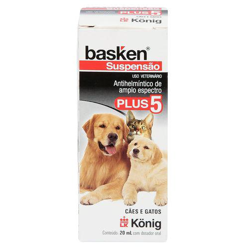 Imagem do produto Vermífugo Basken Suspensão Plus 5 König 20Ml P/ Cães E Gatos