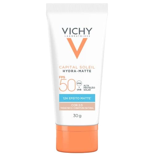 Protetor Solar Facial Vichy Hydra Matte FPS50 Cor 2.0 30G